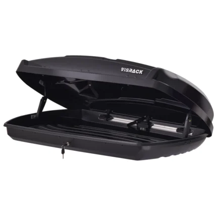 Rooftop Cargo Carrier Hard Shell, Both Side Openning Griffie With Security Lock, 15.5 Cubic Feet Capacity - Black 58.3x35.4x13in